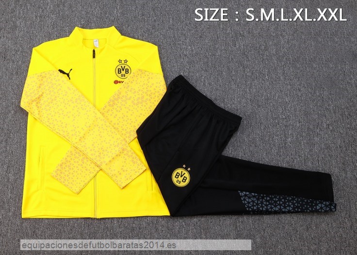 Nuevo Conjunto Completo Ropa Deportiva Con Cremallera Larga Borussia Dortmund 23/24 Amarillo I Negro Baratas